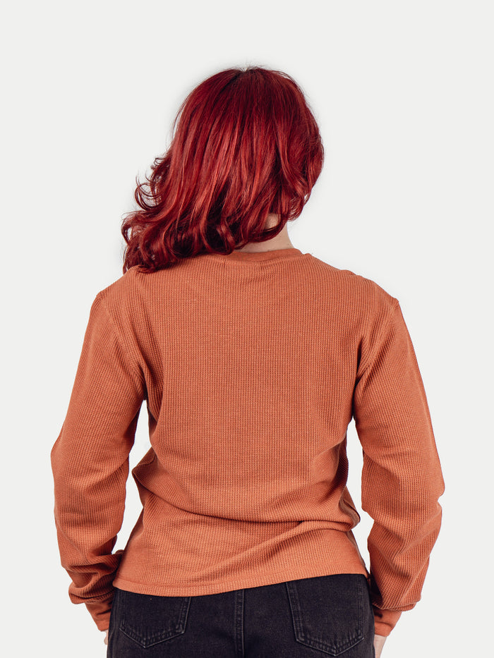 Unisex Organic Hemp Waffle L/S Tee | Clay-Image 6