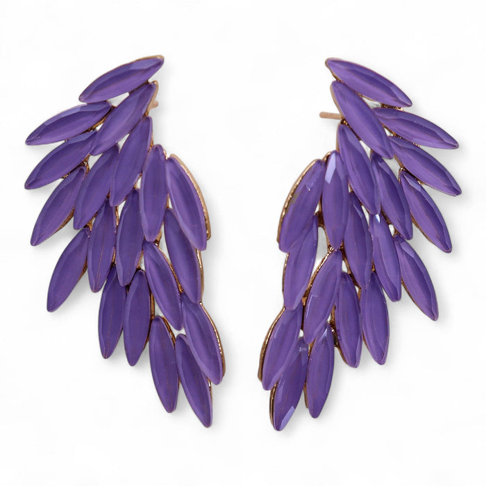 Vintage Earrings Glass -Lavender - Angel Wings - Earrings