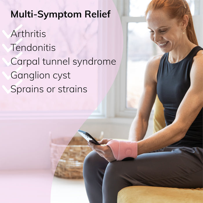 Our mommy wrist brace applies evenly distributed compression to the wrist to help relieve carpal tunnel syndrome, arthritis, and sprains