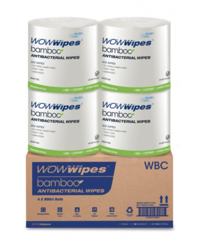 WOW Wipes Bamboo Fabric Antibacterial Wipes 3200 Sheets