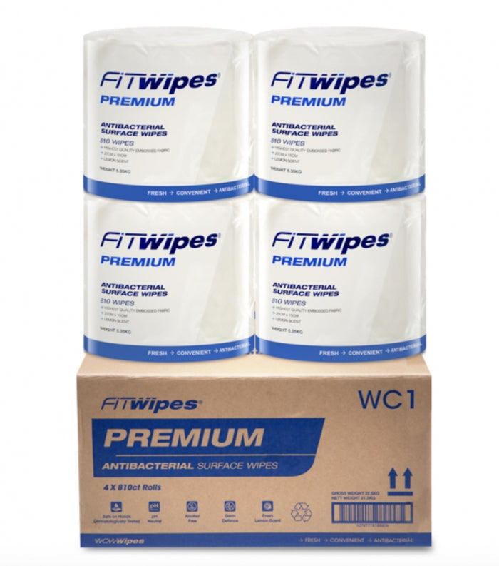 WOW Wipes FiT Wipes Premium Antibacterial Surface Wipes