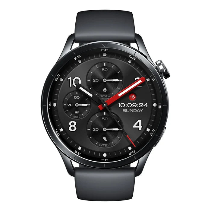 Xiaomi Watch S5 46mm smartwatch in zwart met chronograaf wijzerplaat op witte achtergrond